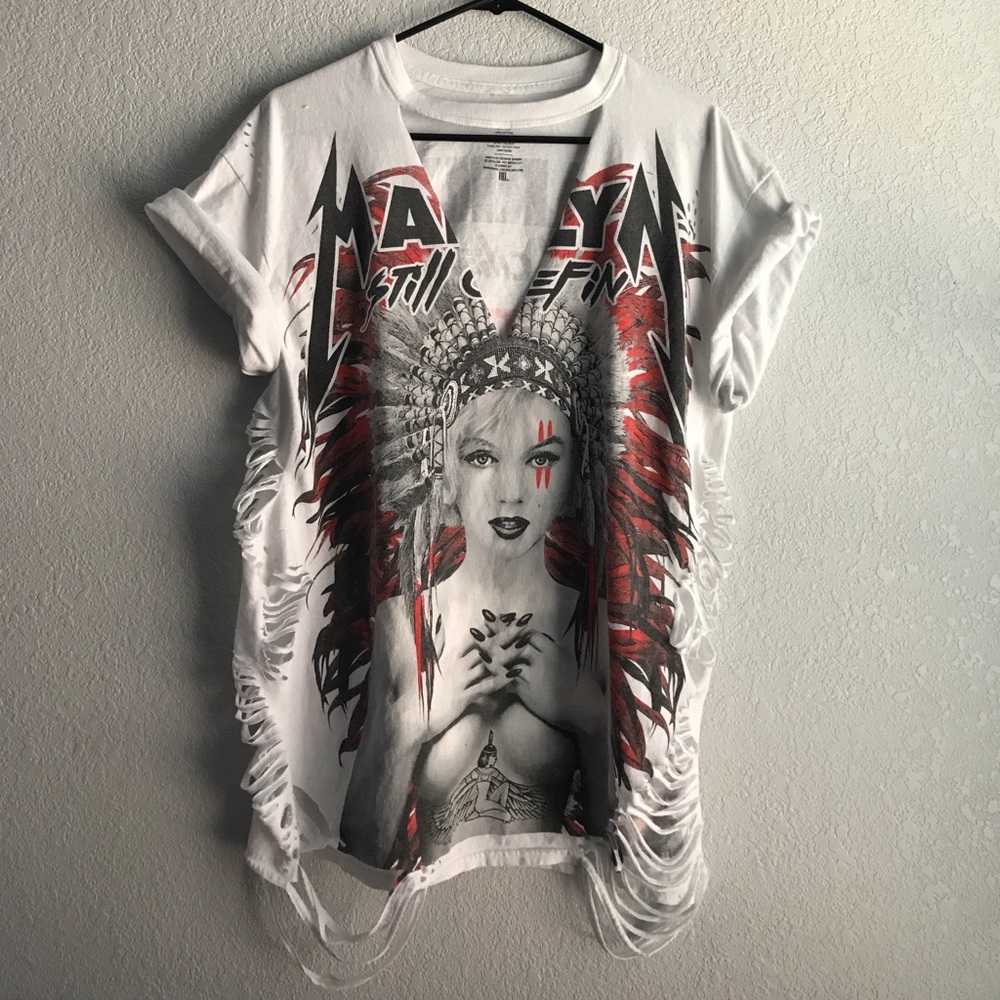 Distressed Marilyn T-shirt mini Dress